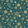 Tissu en coton Popeline Grandes étoiles – sapin bleu/or,  thumbnail number 1
