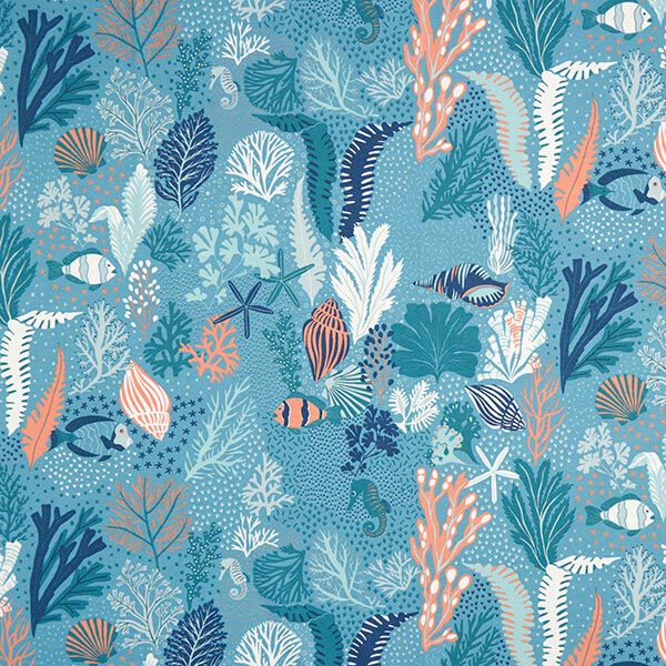 Tissu de décoration Canvas Monde sous-marin – turquoise/pétrole, image number 1