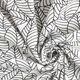 Jersey coton feuilles dessinées – blanc/noir,  thumbnail number 3