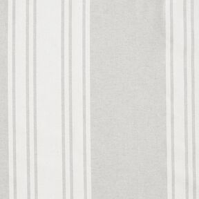 Tissu de décoration Panama Blockstreifen – écru/gris brume, 