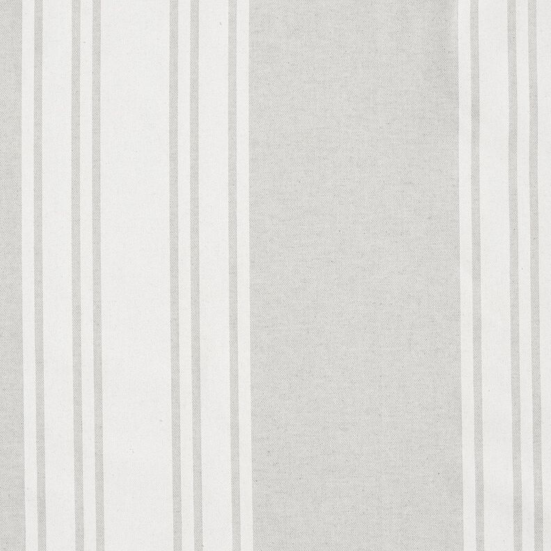Tissu de décoration Panama Blockstreifen – écru/gris brume, image number 1