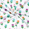 Jersey coton Tulipes stylisées – blanc/lilas rouge,  thumbnail number 3