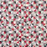 Tissu de décoration Semi-panama motif losange rétro – rouge/gris,  thumbnail number 1