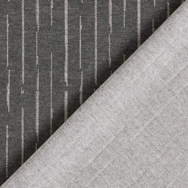 Jacquard maille Rayures en pointillés – granit/écru,  image number 4