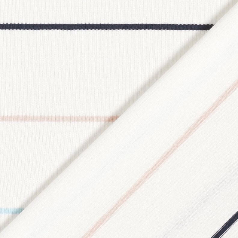 Jersey coton Rayures colorées – blanc,  image number 4