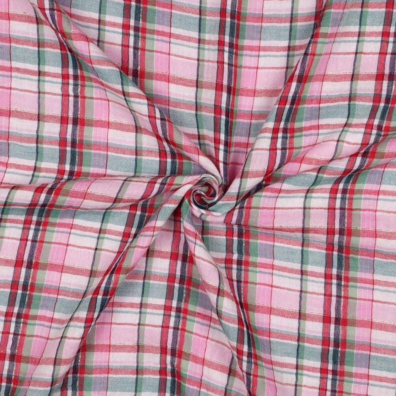 Tissu double gaze de coton Lurex Karo | Poppy Fabrics – rosé/or métallisé,  image number 3