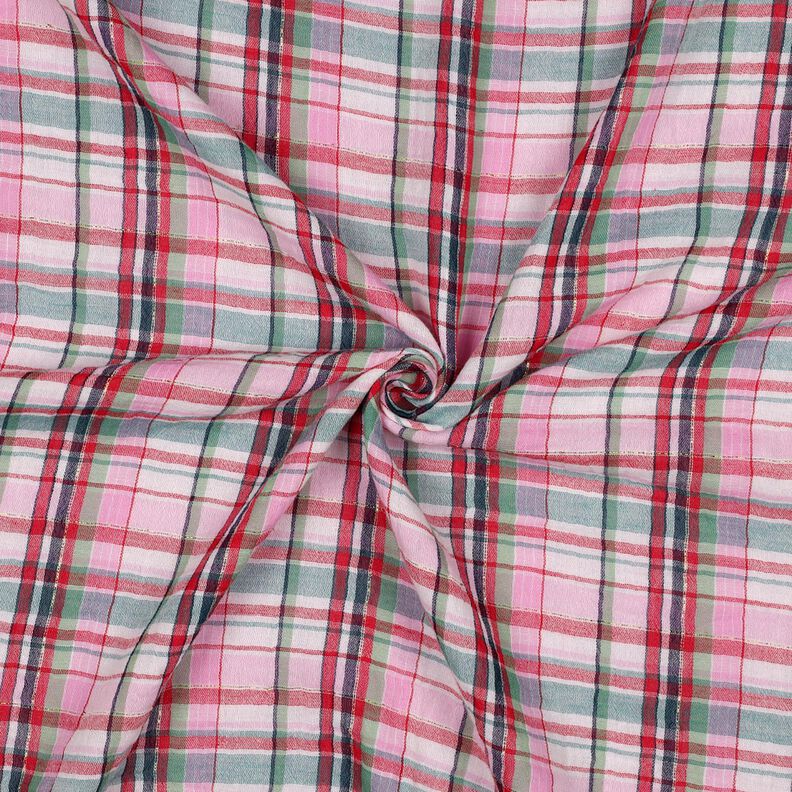 Tissu double gaze de coton Lurex Karo | Poppy Fabrics – rosé/or métallisé, image number 3