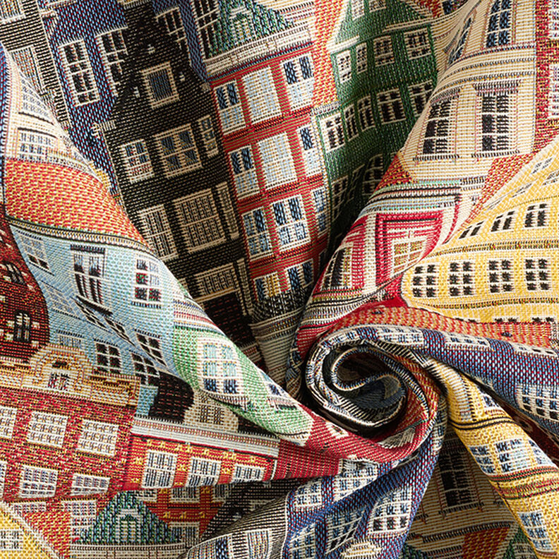 Tissu de décoration Gobelin maisons – beige clair, image number 3