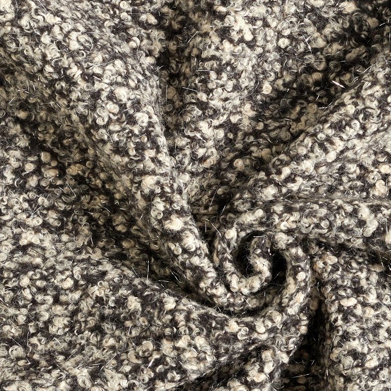 Tricot Bouclé Mélange de fils pailletés – noix de cajou/noir, image number 3