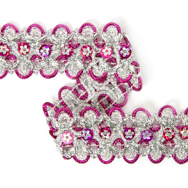 Galon de Lurex avec des paillettes fleuries 8, image number 1