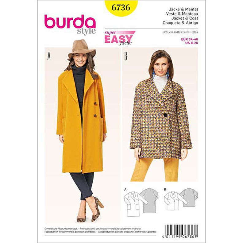 Veste / Manteau, Burda 6736,  image number 1