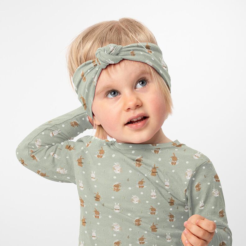 Jersey coton petits lapins mignons Impression numérique – roseau,  image number 5