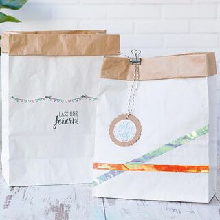 Pochettes cadeaux et décoration petit [ 2 Pièces ] – blanc/nature, 