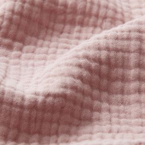 GOTS Tissu triple gaze de coton – vieux rose clair, 