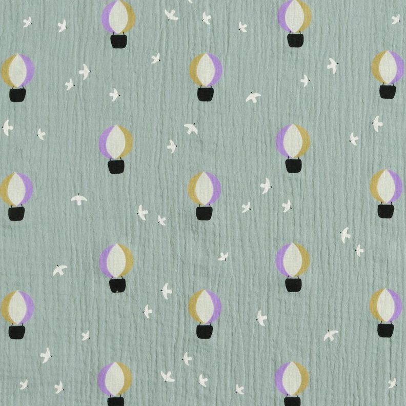 Tissu double gaze de coton Montgolfières | Poppy Fabrics – roseau,  image number 1