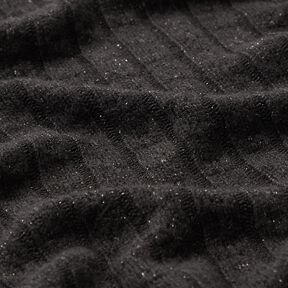 Tissu maille Tissu ajouré à rayures pailletées élégantes – noir, 