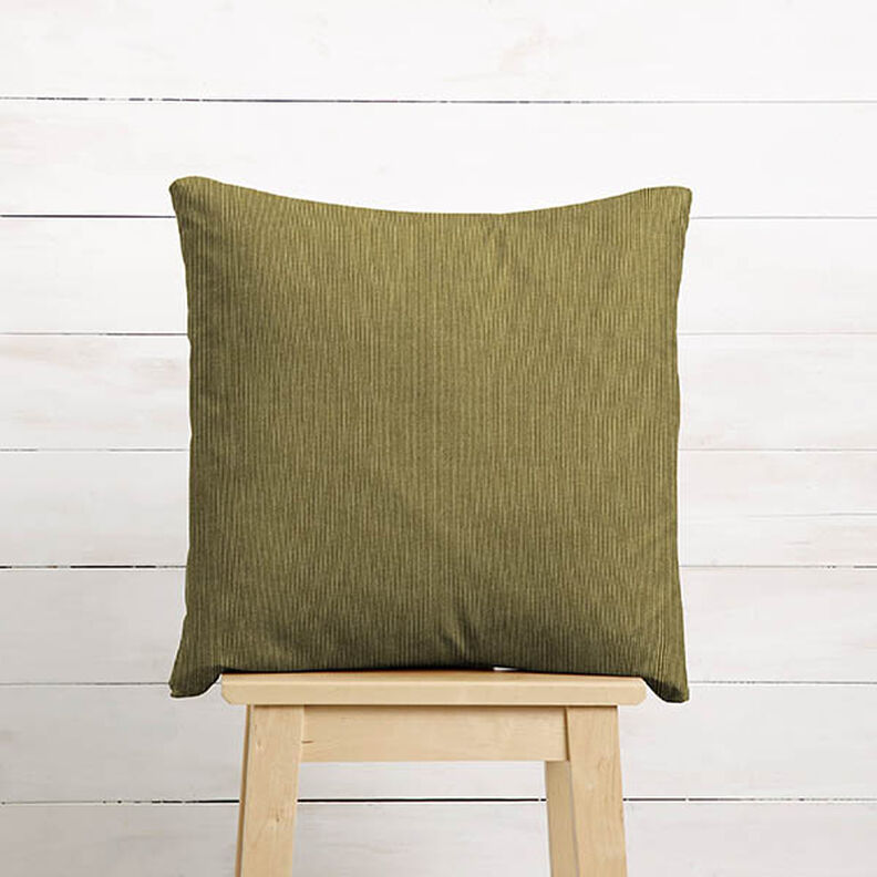 Tissu de revêtement Velours milleraies – olive clair, image number 7