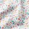 Tissu en coton Percalepetites fleurs et feuilles – rose/jaune,  thumbnail number 2