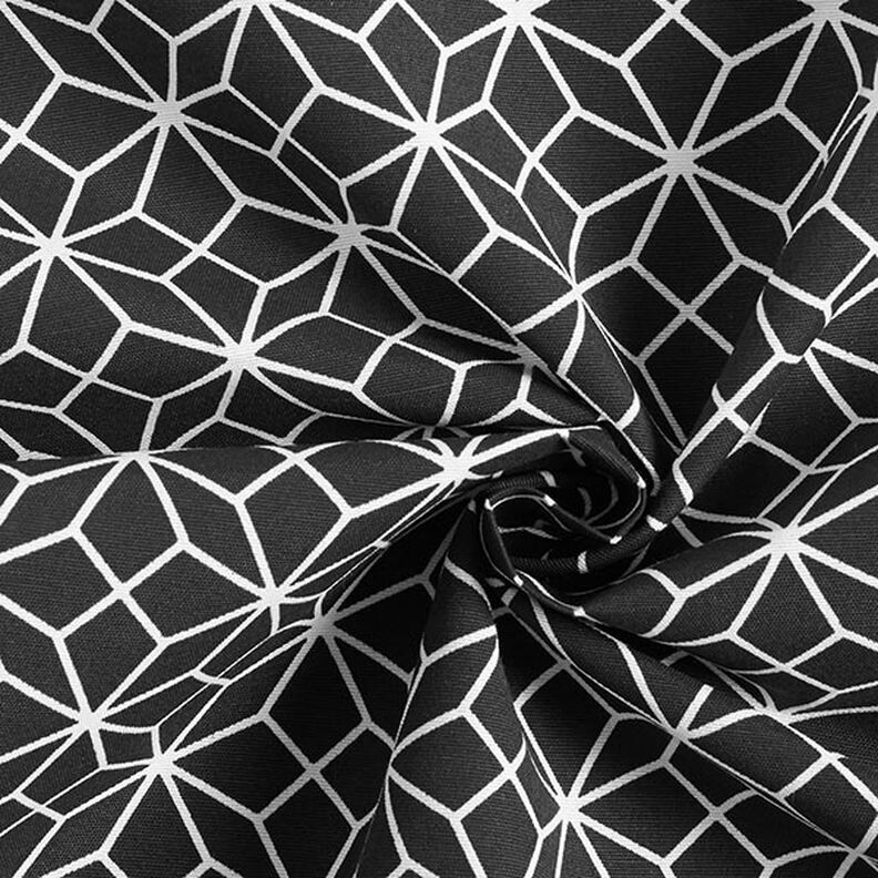 Tissu de décoration Canvas Kaléidoscope – noir/blanc,  image number 3