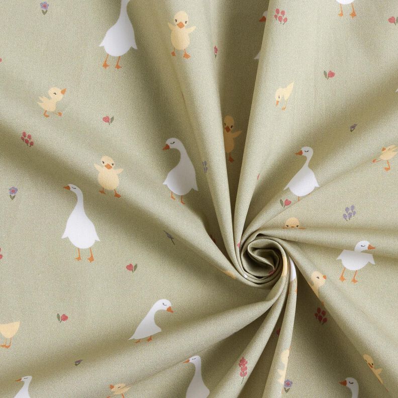 GOTS Popeline coton Oies et poussins mignons | Poppy Fabrics – greige,  image number 3