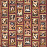 Tissu de décoration Semi-panama Portraits de chiens – carmin/or,  thumbnail number 1