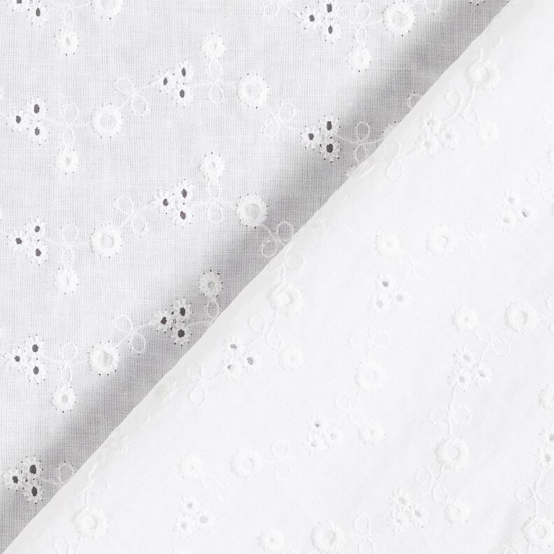Batiste de coton Dentelle brodée Petite fleur – blanc,  image number 4
