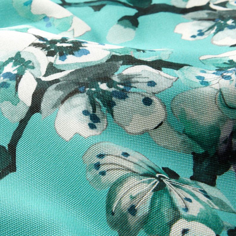 Tissu d’extérieur Canvas Fleurs de cerisier – bleu aqua,  image number 3