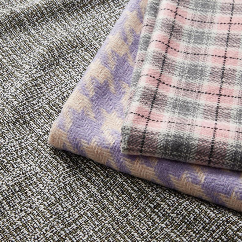 Tissu pour manteau pied-de-poule grossièrement tissé – beige/mauve,  image number 5