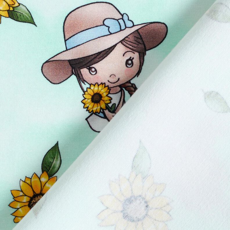 Jersey coton Tournesols fille | Glitzerpüppi – bleu glacier/jaune soleil,  image number 4