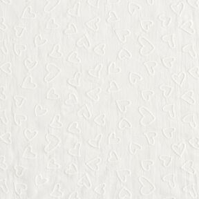 Batiste Cœurs brodés | Poppy Fabrics – ivoire, 