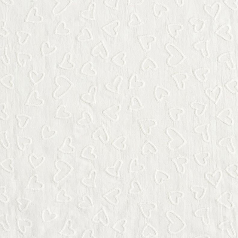 Batiste Cœurs brodés | Poppy Fabrics – ivoire,  image number 1