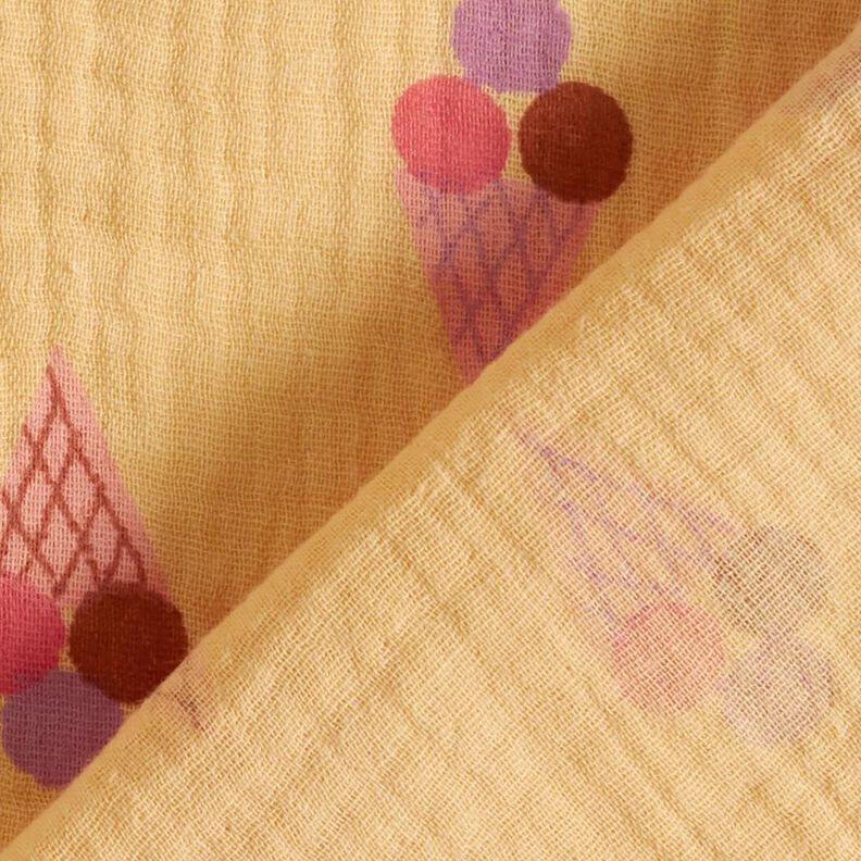 Tissu double gaze de coton Glace – jaune vanille, image number 4