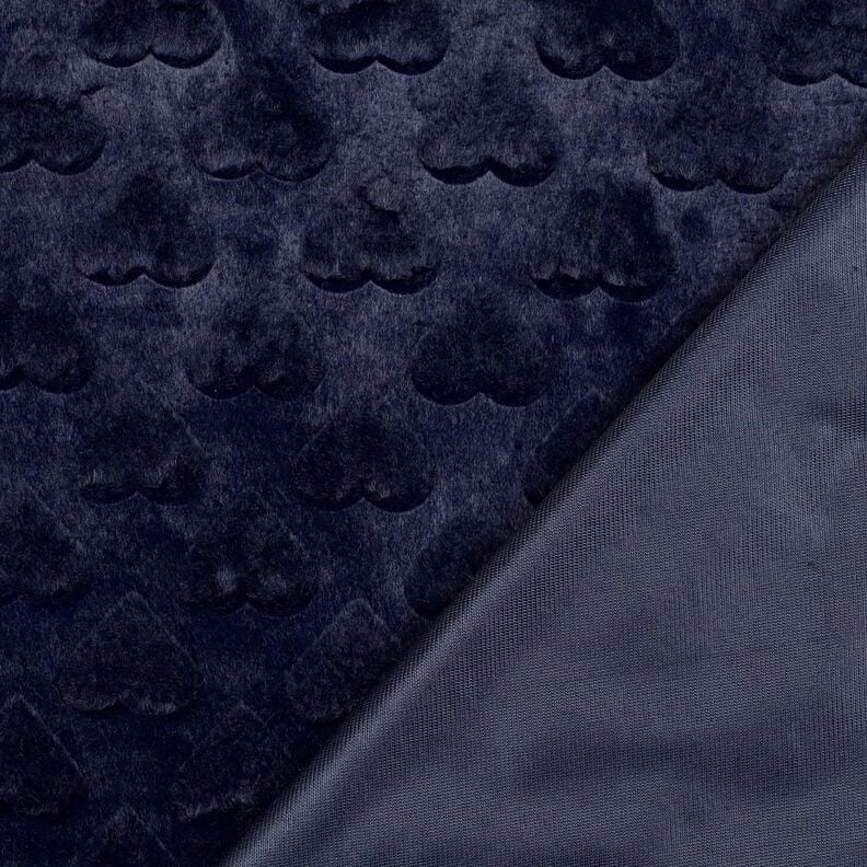 Fourrure synthétique Cœurs | Poppy Fabrics – bleu noir,  image number 4