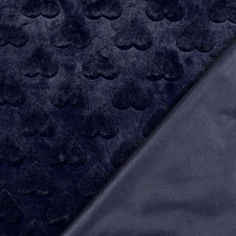 Fourrure synthétique Cœurs | Poppy Fabrics – bleu noir, image number 4