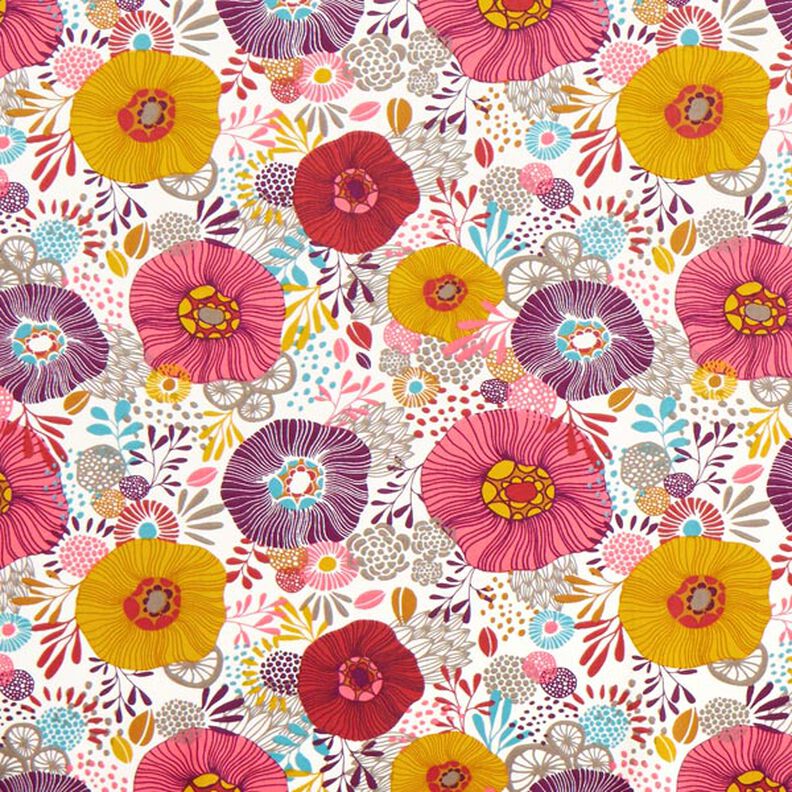 Tissu en coton Cretonne Fleurs – rouge,  image number 1