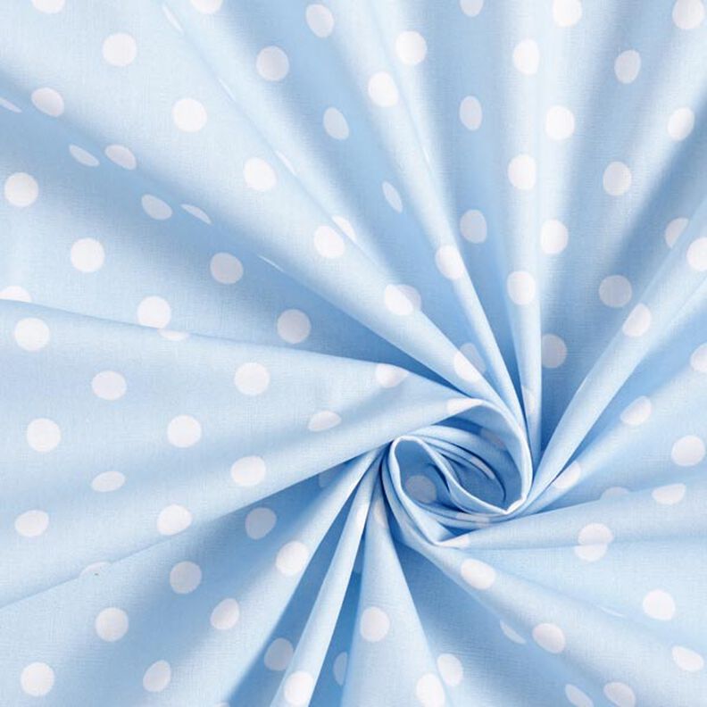 Popeline coton Grands pois – bleu clair/blanc,  image number 5