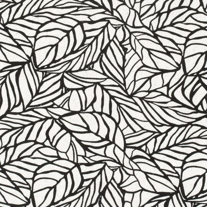 Mélange viscose lin Feuillage – écru/noir, image number 5