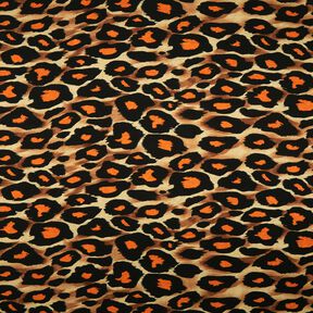 Jersey viscose Grandes taches léopard – marron/orange, 
