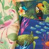 Tissu de décoration Semi-panama Oiseaux tropicaux – vert foncé/rouge,  thumbnail number 5