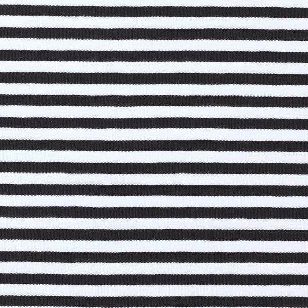 Jersey coton Rayures étroites – noir/blanc,  image number 1