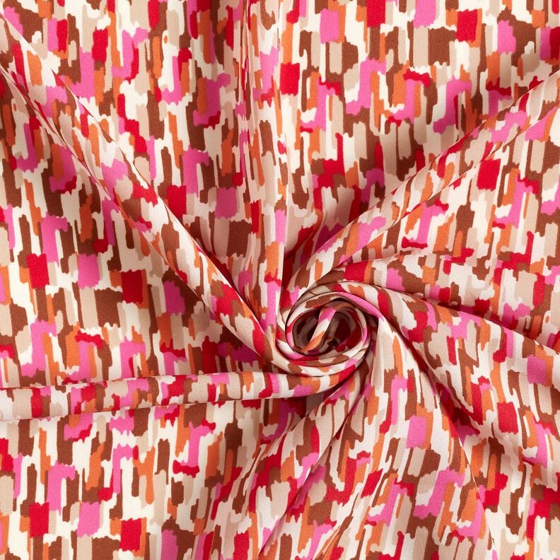 Crêpe Coups de pinceau – rose vif/beige foncé, image number 3