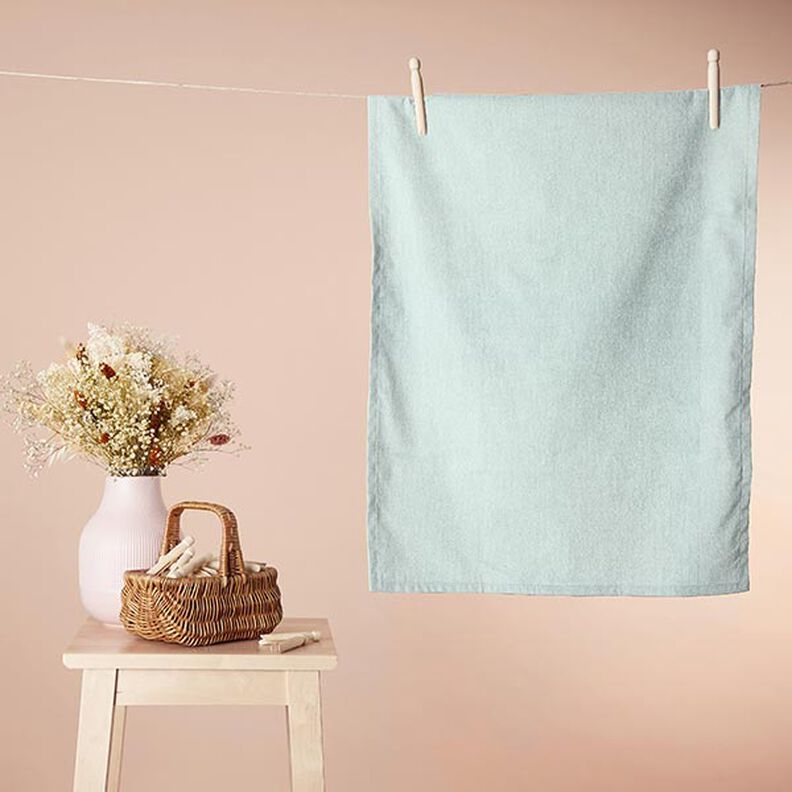 Tissu éponge douillet Bambou Uni – bleu aqua – Échantillon,  image number 6