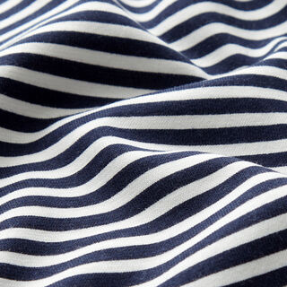 Jersey de coton à fines rayures horizontales – blanc/bleu marine, 