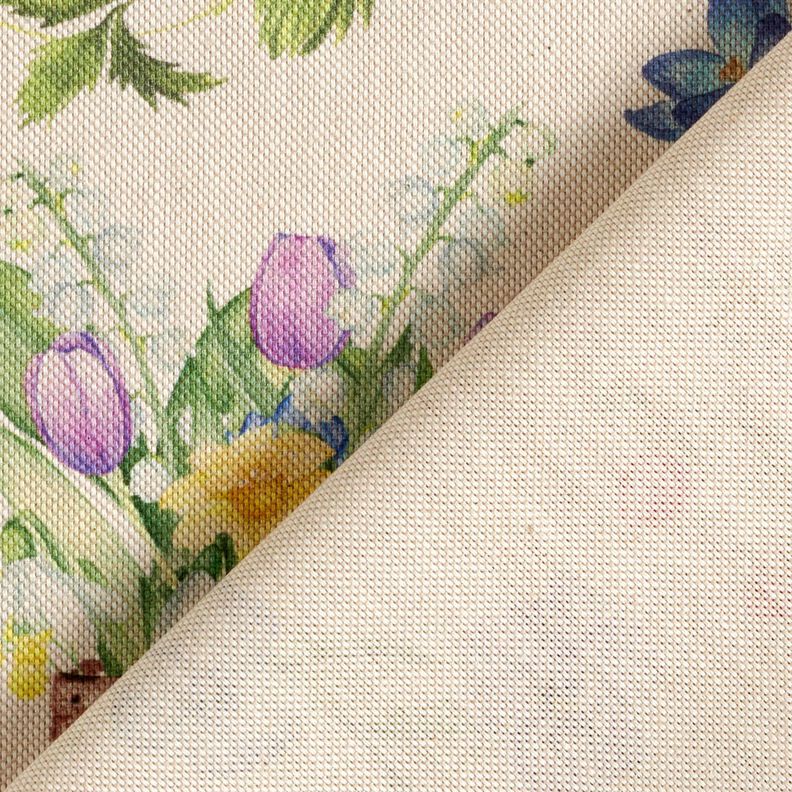 Tissu de décoration Semi-panama Collage de Pâques – nature/rose,  image number 4