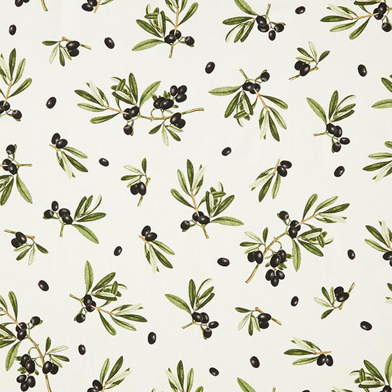 Tissu de décoration Semi-panama Olives – écru/olive foncé,  image number 1