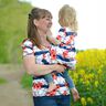Jersey coton Rayures fleurs & ancres | Glitzerpüppi – blanc/chili,  thumbnail number 7