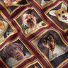 Tissu de décoration Semi-panama Portraits de chiens – carmin/or,  thumbnail number 2