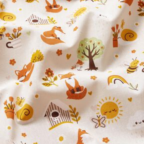 Popeline coton Renard dans le jardin – nature, 