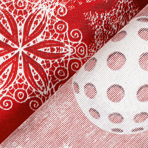 Tissu de décoration Canvas Boules de sapin de Noël – rouge,  image number 4