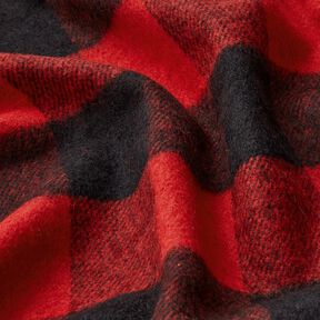 Tissu pour manteau à carreaux tartan – rouge/noir, 